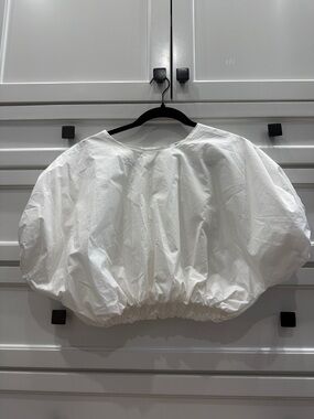 Mikoh White cropped bubble hem top